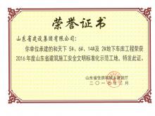 和天下5#、6#、14#及2#地下车库获2016年度省建筑施工安全文明标准化示范工地